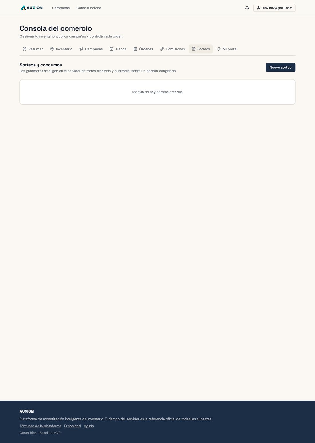 Sorteos del comercio.